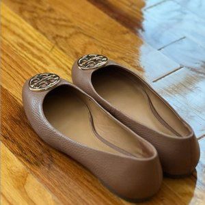 Royal Tan/Gold Chelsea Ballet Flat in Tumbled Leather (ONLY USED TWICE)